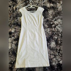 Andrew Marc White/Mesh Sheath Dress